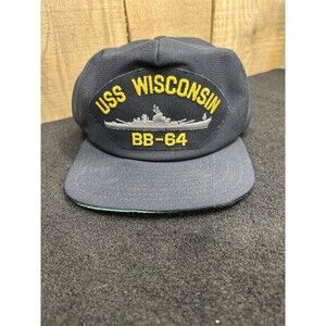 USS Wisconsin BB-64 Navy Ship New Era Snapback Adjustable Hat/Cap
